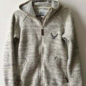 Columbia Heathered Cream Full-Zip Jacket Air Force